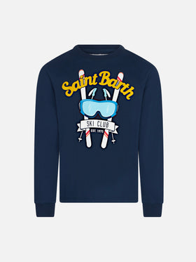 Boy navy blue t-shirt with print - MC2 Saint Barth