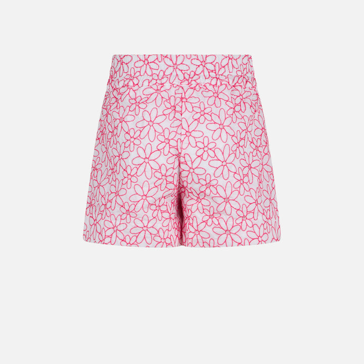 Girl cotton shorts with daisy embroidery - MC2 Saint Barth