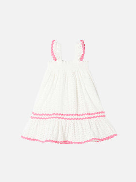 Girl white sangallo dress - MC2 Saint Barth