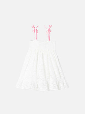 Girl white Sangallo dress - MC2 Saint Barth