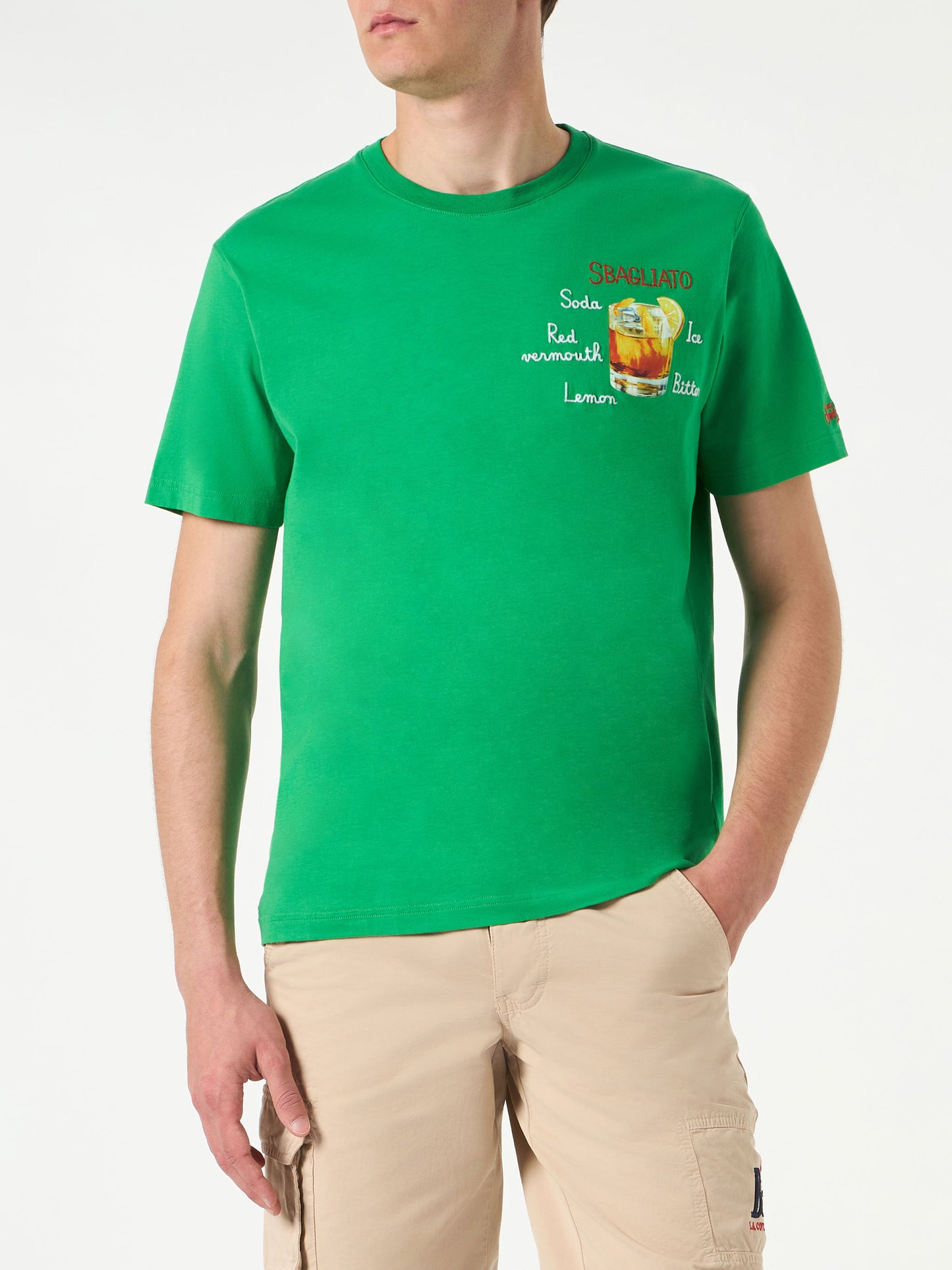 Man cotton t-shirt with Sbagliato embroidery - MC2 Saint Barth