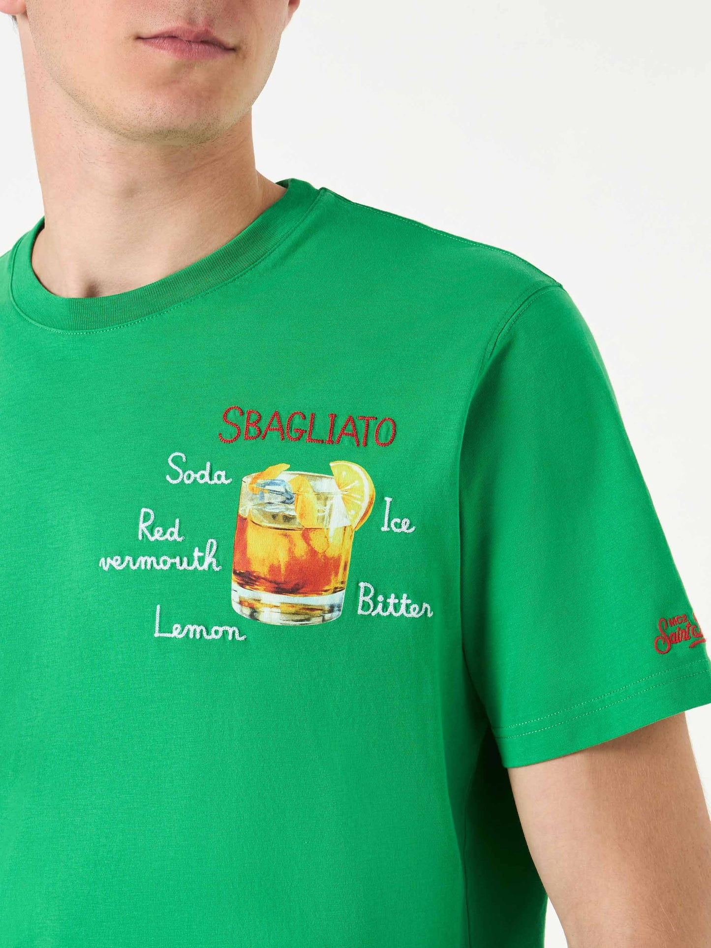 Man cotton t-shirt with Sbagliato embroidery - MC2 Saint Barth