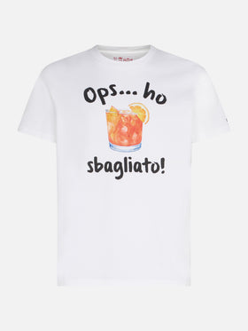 Man cotton t-shirt with Sbagliato drink print - MC2 Saint Barth