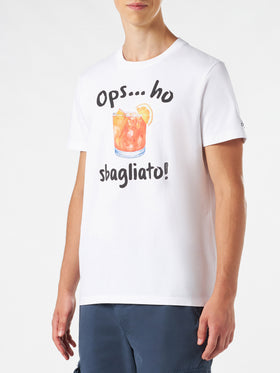 Man cotton t-shirt with Sbagliato drink print - MC2 Saint Barth