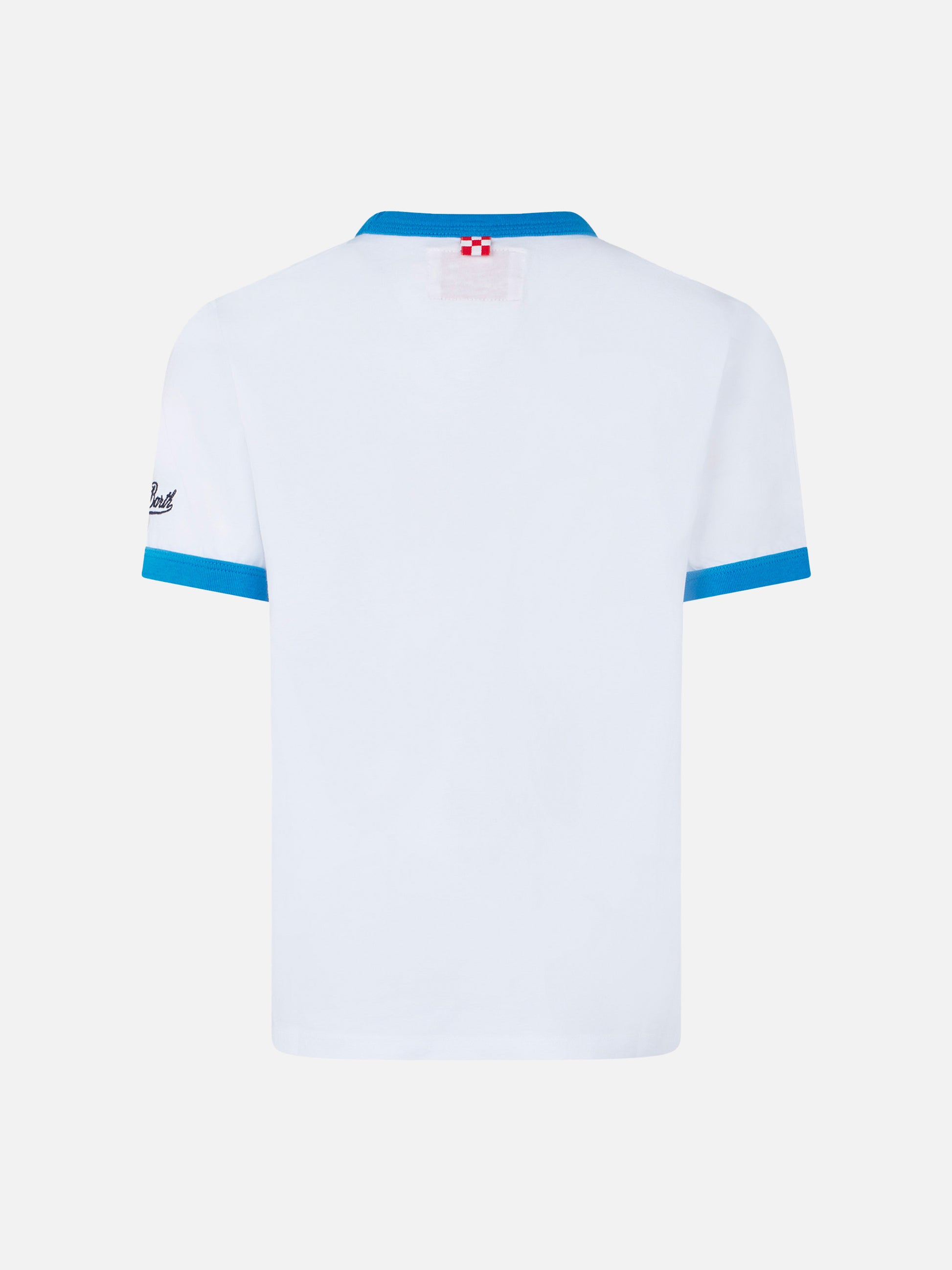 Boy cotton t-shirt with shark print - MC2 Saint Barth