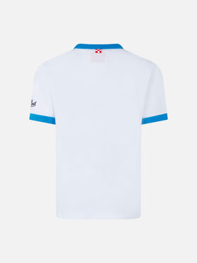 Boy cotton t-shirt with shark print - MC2 Saint Barth