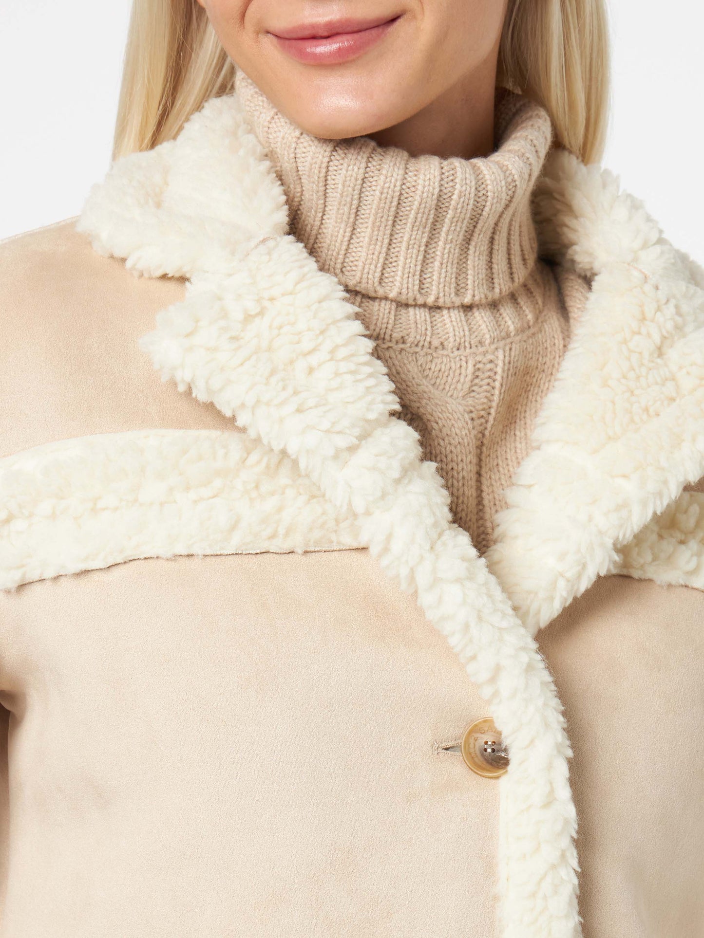 Woman short shearling-like jacket - MC2 Saint Barth