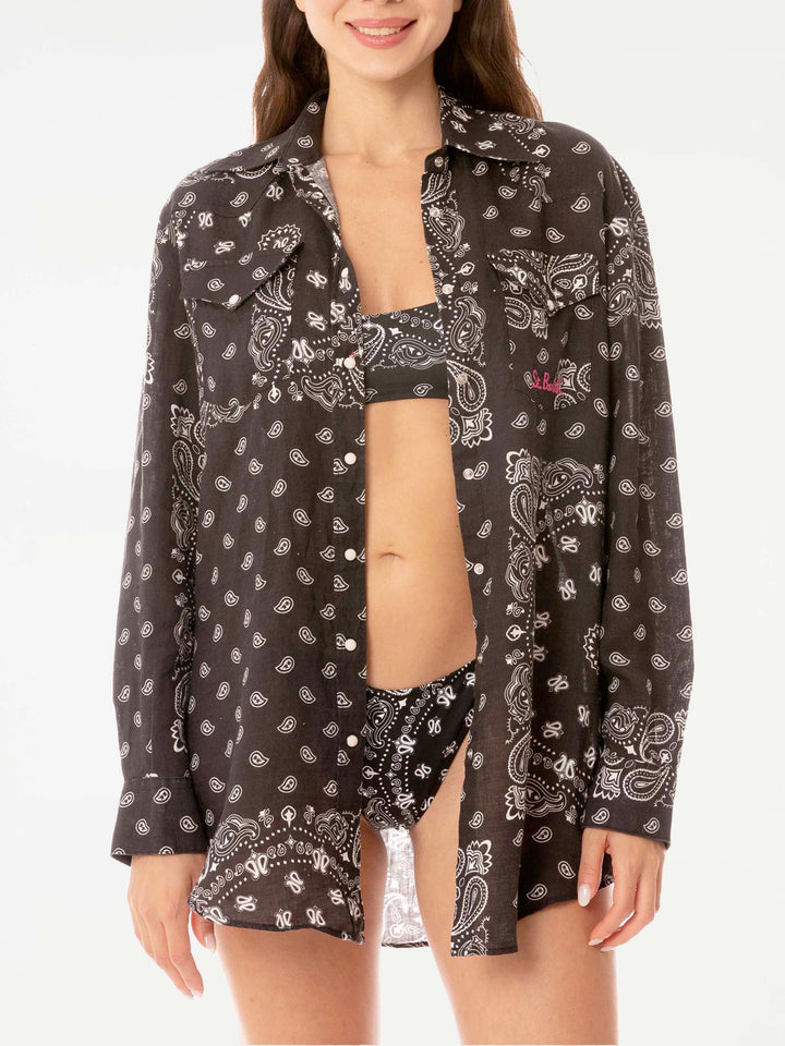 Alodie Tex black linen shirt