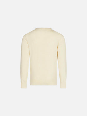 Boy white sweater with St. Moritz jacquard - MC2 Saint Barth