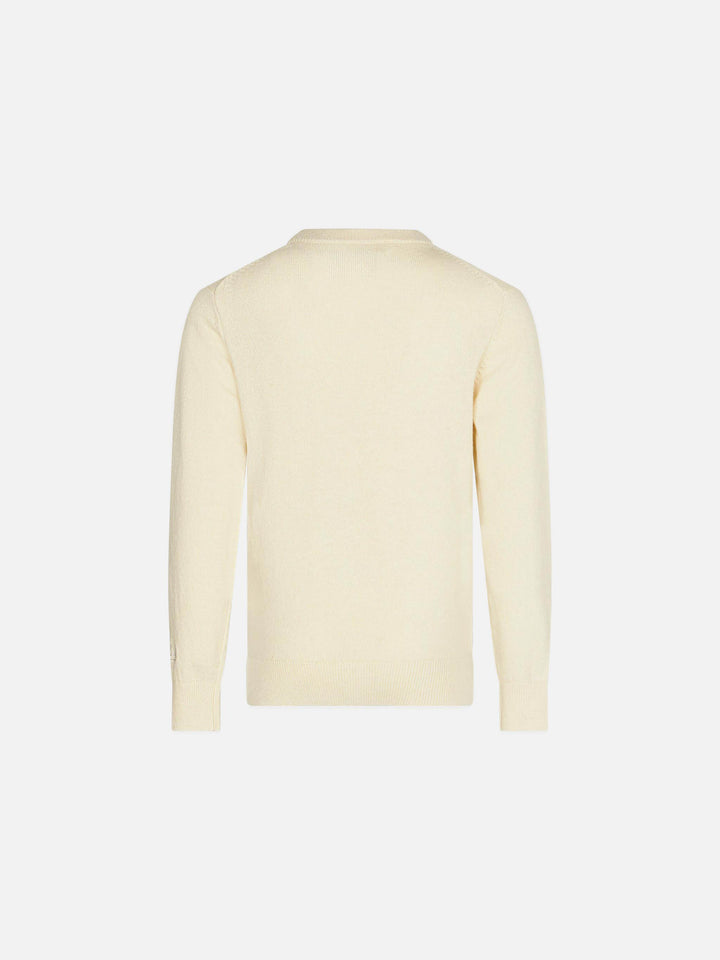Boy white sweater with St. Moritz jacquard - MC2 Saint Barth