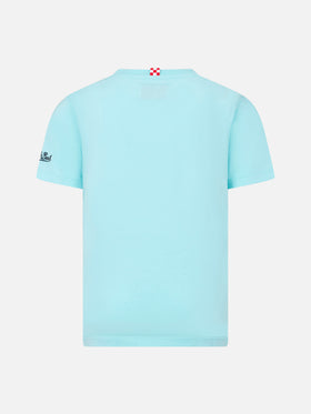 Boy cotton t-shirt with St. Barth postcard print - MC2 Saint Barth