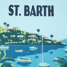 Boy cotton t-shirt with St. Barth postcard print - MC2 Saint Barth