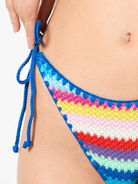 Woman crochet swim briefs with adjustable side laces - MC2 Saint Barth