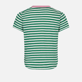 Girl t-shirt with stripes and embroidery - MC2 Saint Barth