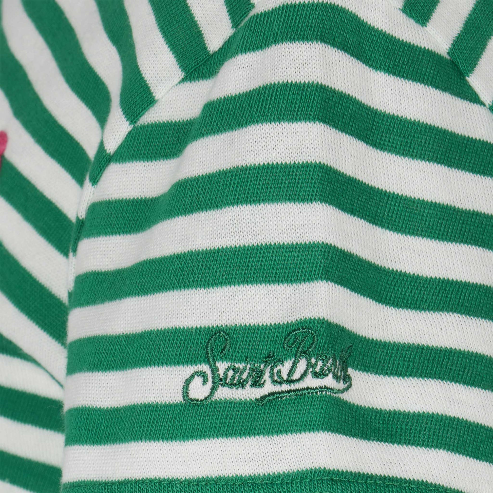 Girl t-shirt with stripes and embroidery - MC2 Saint Barth