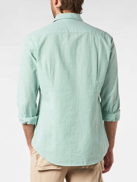Man seersucker striped Pamplona shirt - MC2 Saint Barth