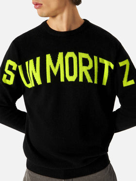 Schwarzer Herrenpullover mit Schriftzug