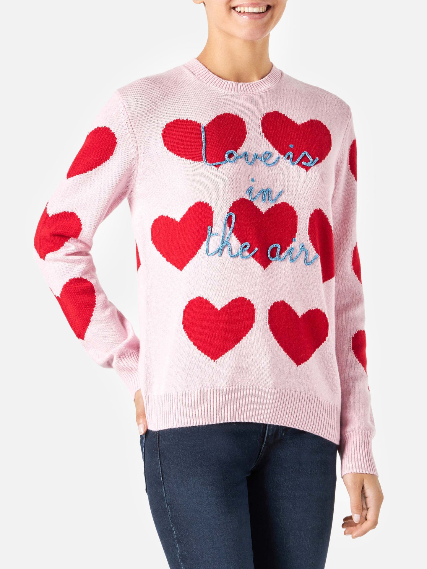 New Queen heart jacquard sweater with embroidery