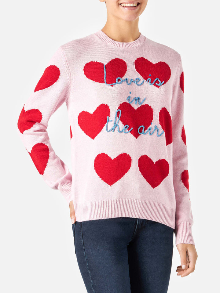 New Queen heart jacquard sweater with embroidery