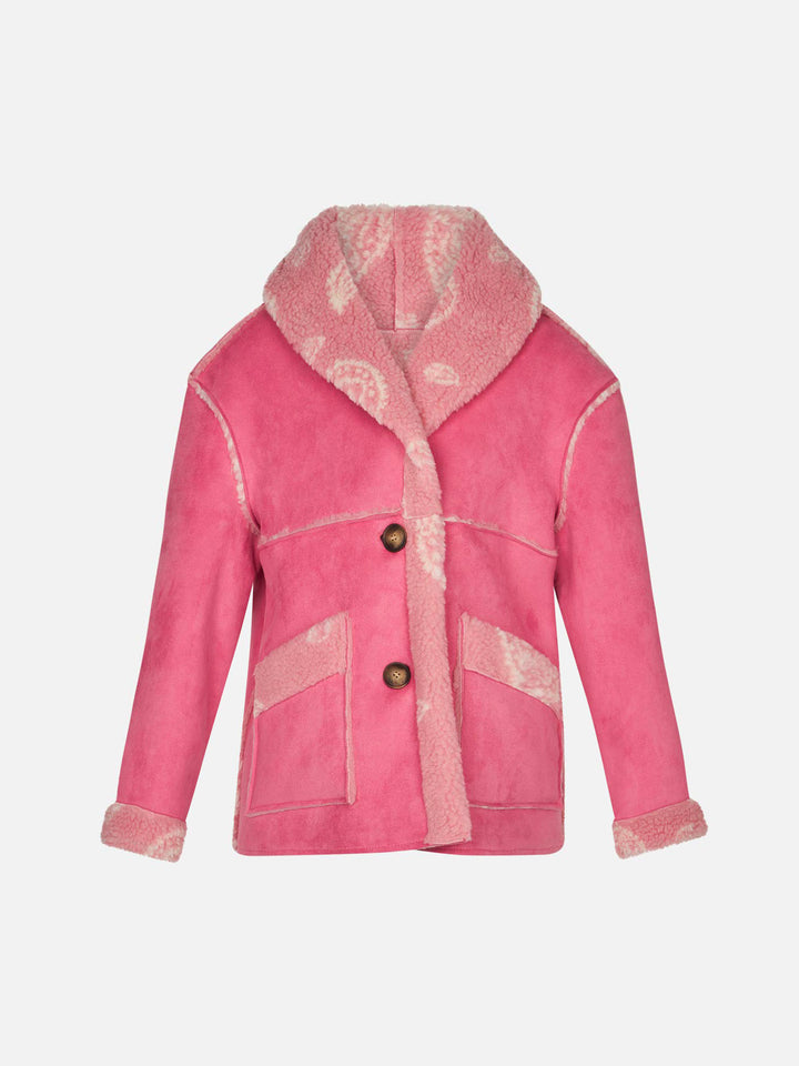 Girl shearling jacket with paisley print - MC2 Saint Barth