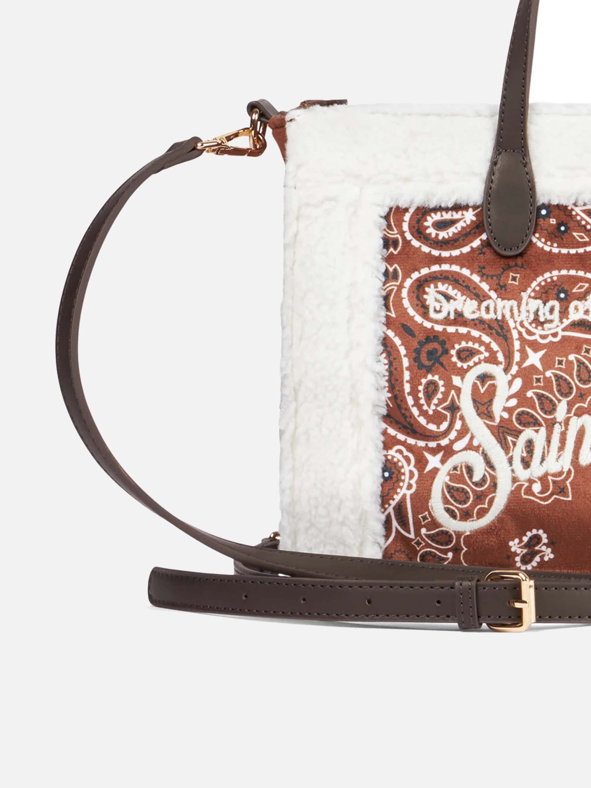 Vivian handbag with bandanna print and sherpa details - MC2 Saint Barth