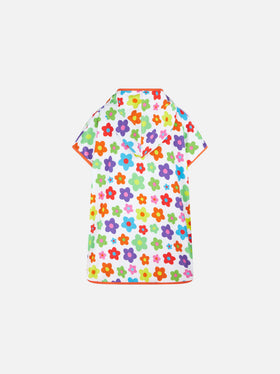 Girl terry poncho with multicolor daisy - MC2 Saint Barth
