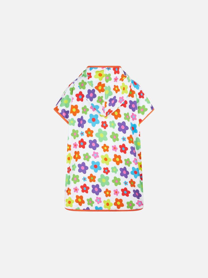 Girl terry poncho with multicolor daisy - MC2 Saint Barth