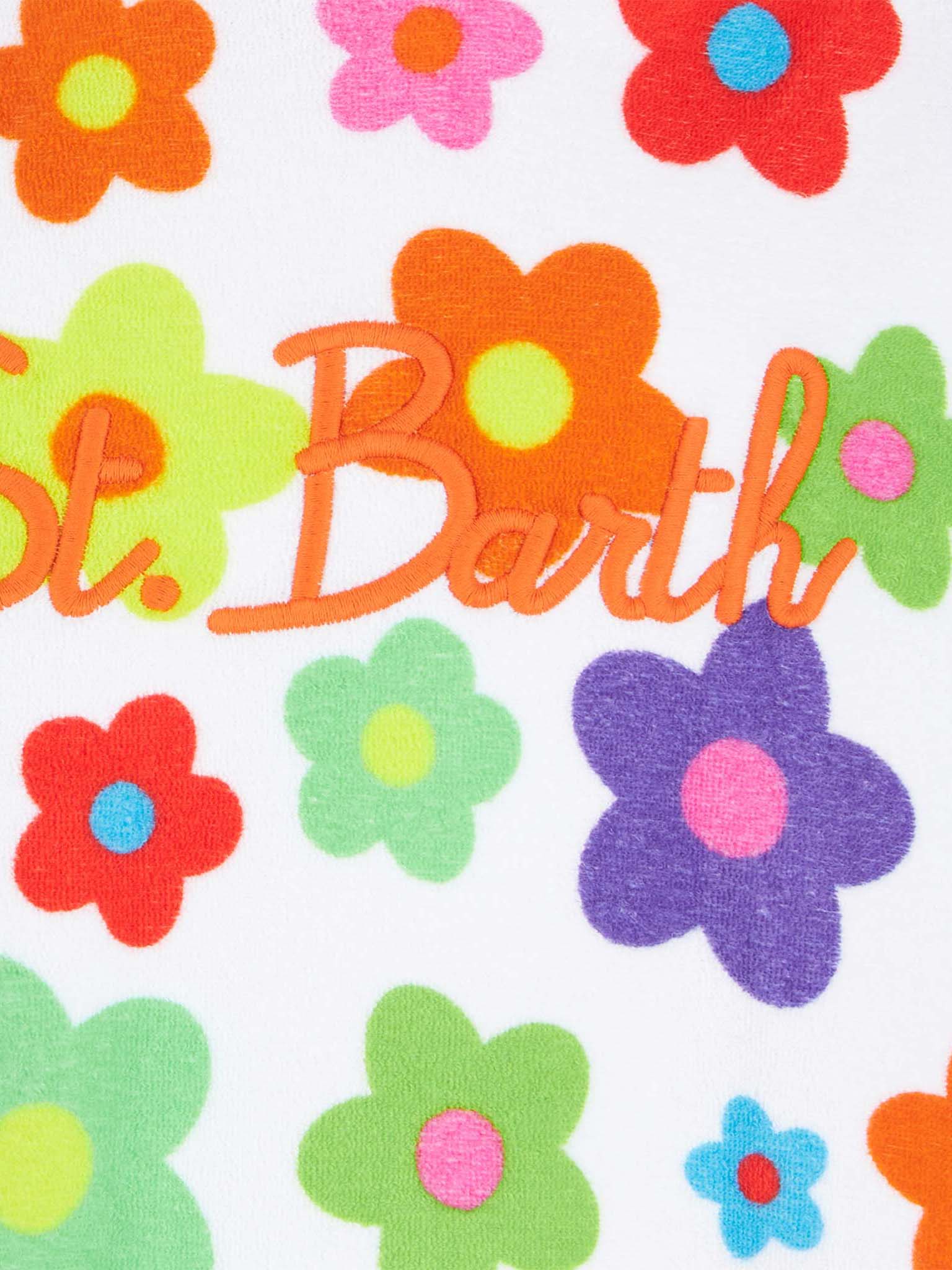 Girl terry poncho with multicolor daisy - MC2 Saint Barth