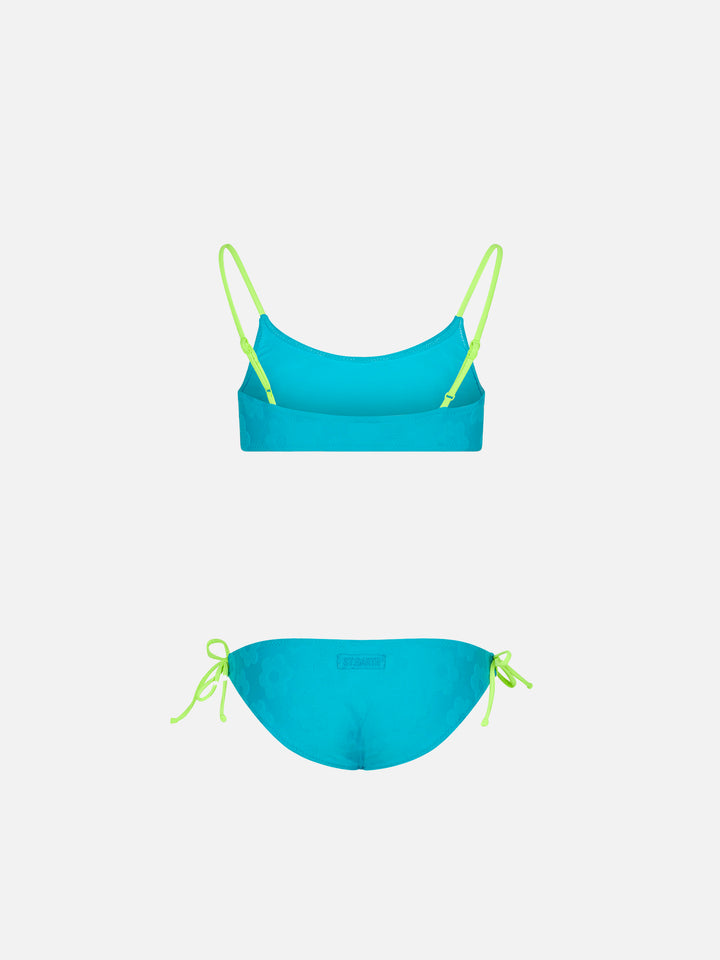 Girl terry bralette bikini with embossed flowers - MC2 Saint Barth