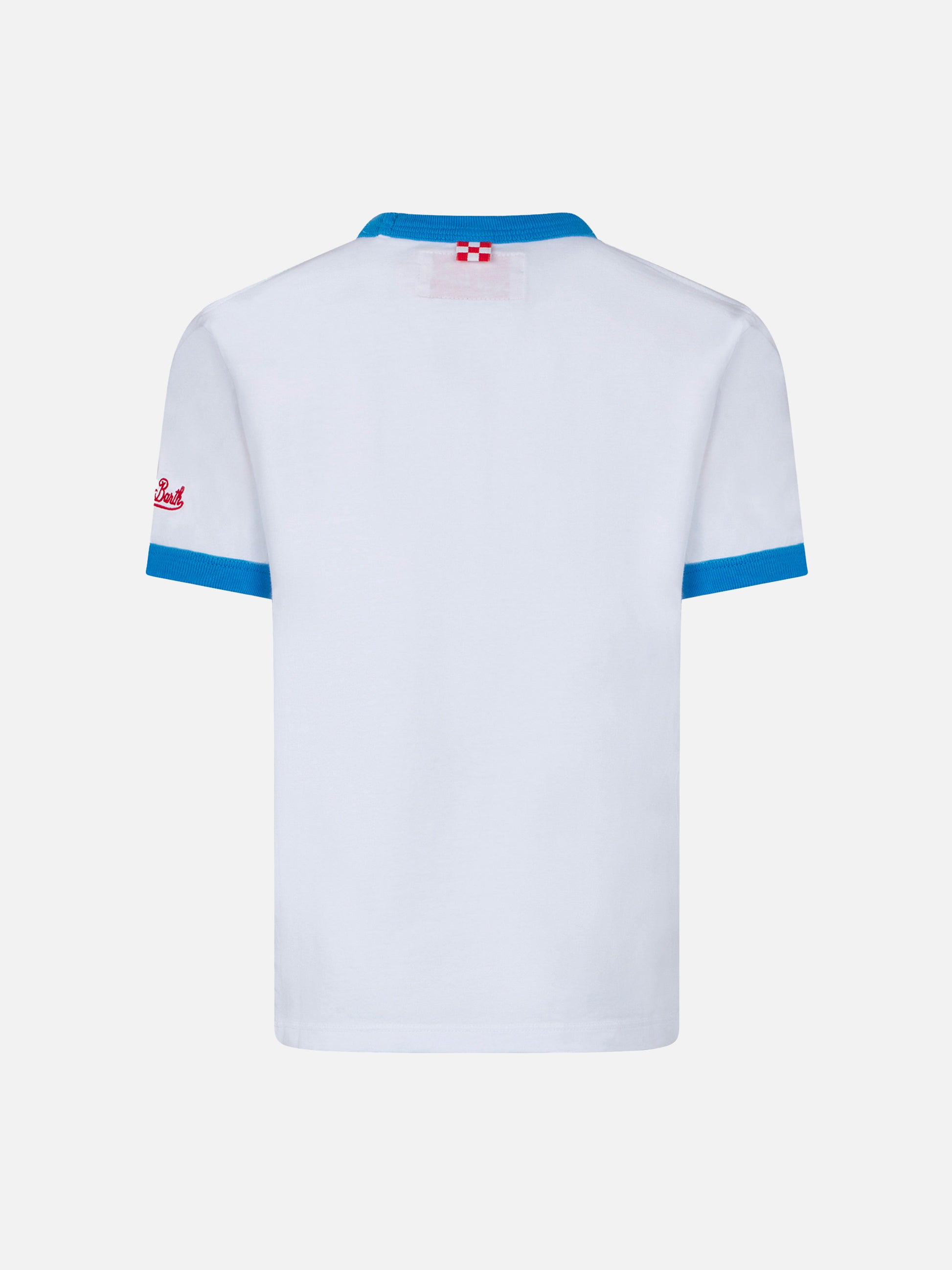 Boy cotton t-shirt with multicolor lettering - MC2 Saint Barth