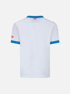 Boy cotton t-shirt with multicolor lettering - MC2 Saint Barth
