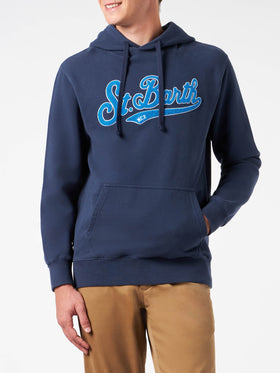 Man blue hoodie with St. Barth terry patch - MC2 Saint Barth