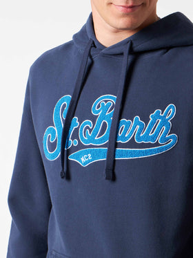 Man blue hoodie with St. Barth terry patch - MC2 Saint Barth