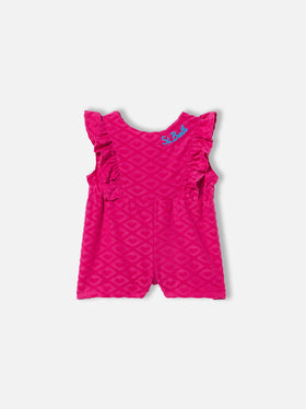 Baby girl romper suit with embossed hearts - MC2 Saint Barth