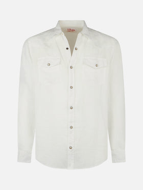 Man white linen shirt - MC2 Saint Barth