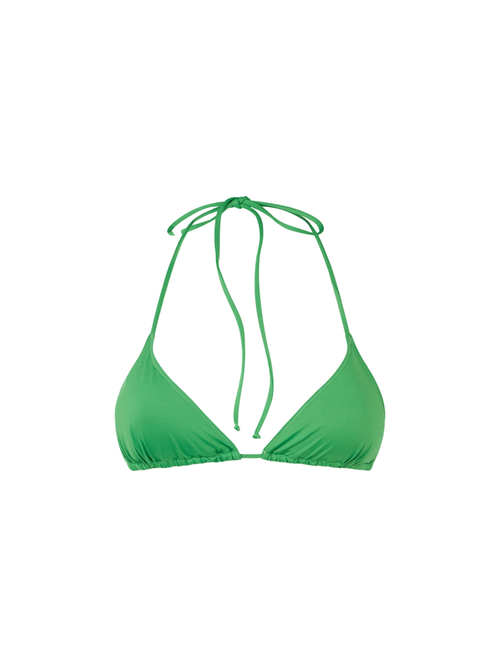 Top bikini Leah a triangolo verde tinta unita