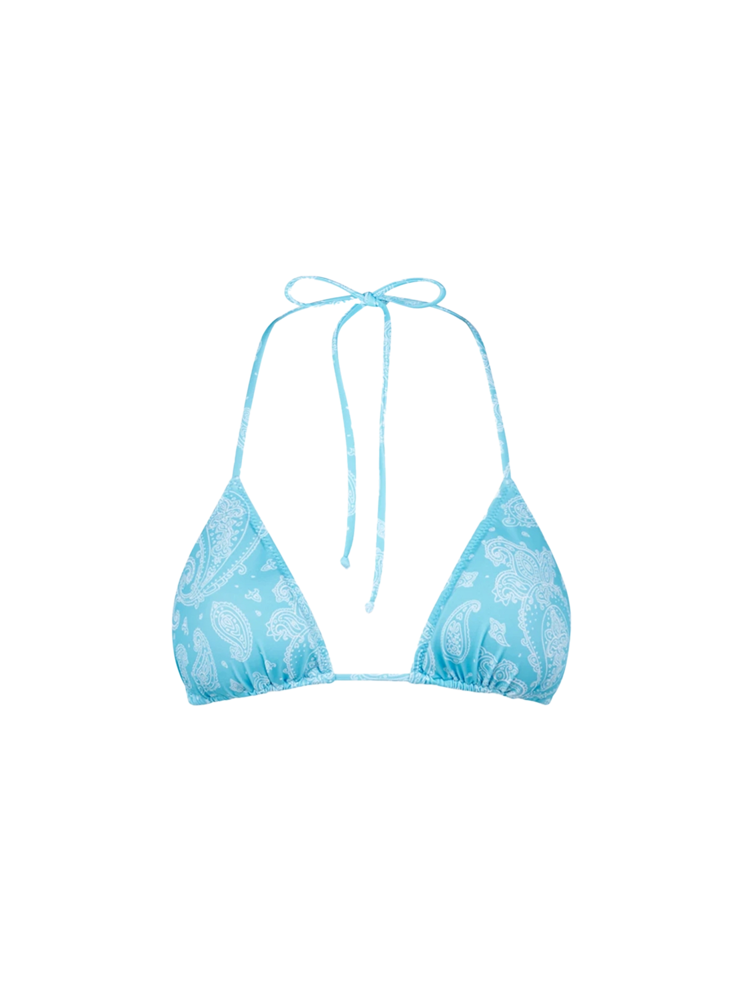 Woman light blue triangle top with paisley print - MC2 Saint Barth