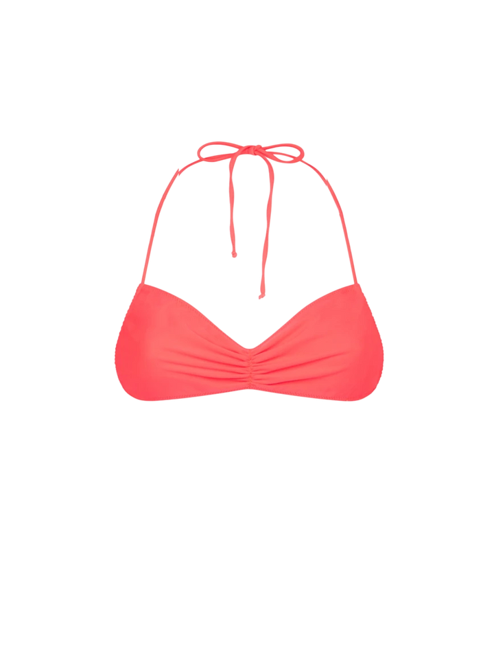 Fluo red Levante bandeau bikini top