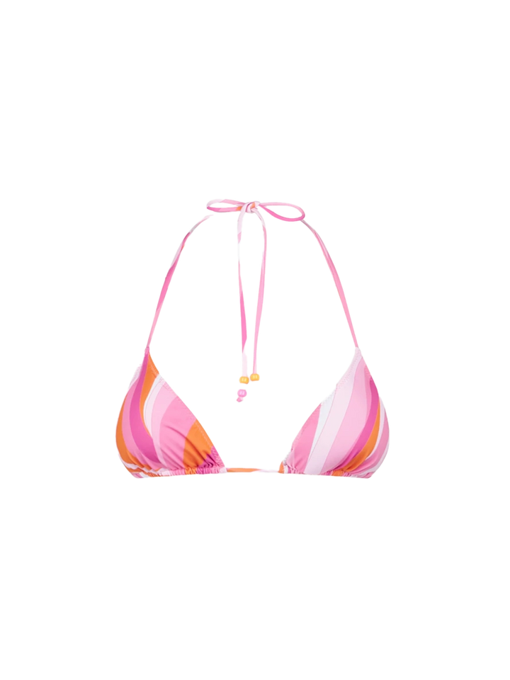 Top de bikini triangular Leah con estampado wave 