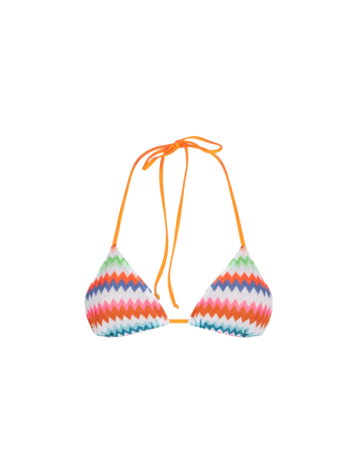 Leah chevron raschel triangle bikini top