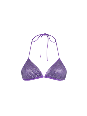 Woman triangle top swimsuit with purple strass - MC2 Saint Barth