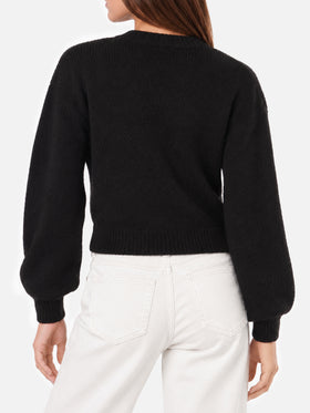 Maglione Danya Soft con ricamo Somebody to love e cuori crochet