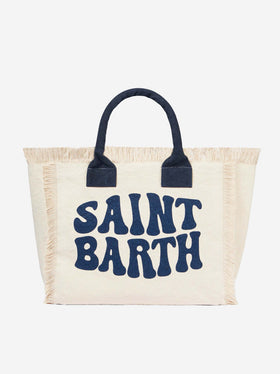 Sac à bandoulière Vanity en toile blanche avec logo Groovy bleu 