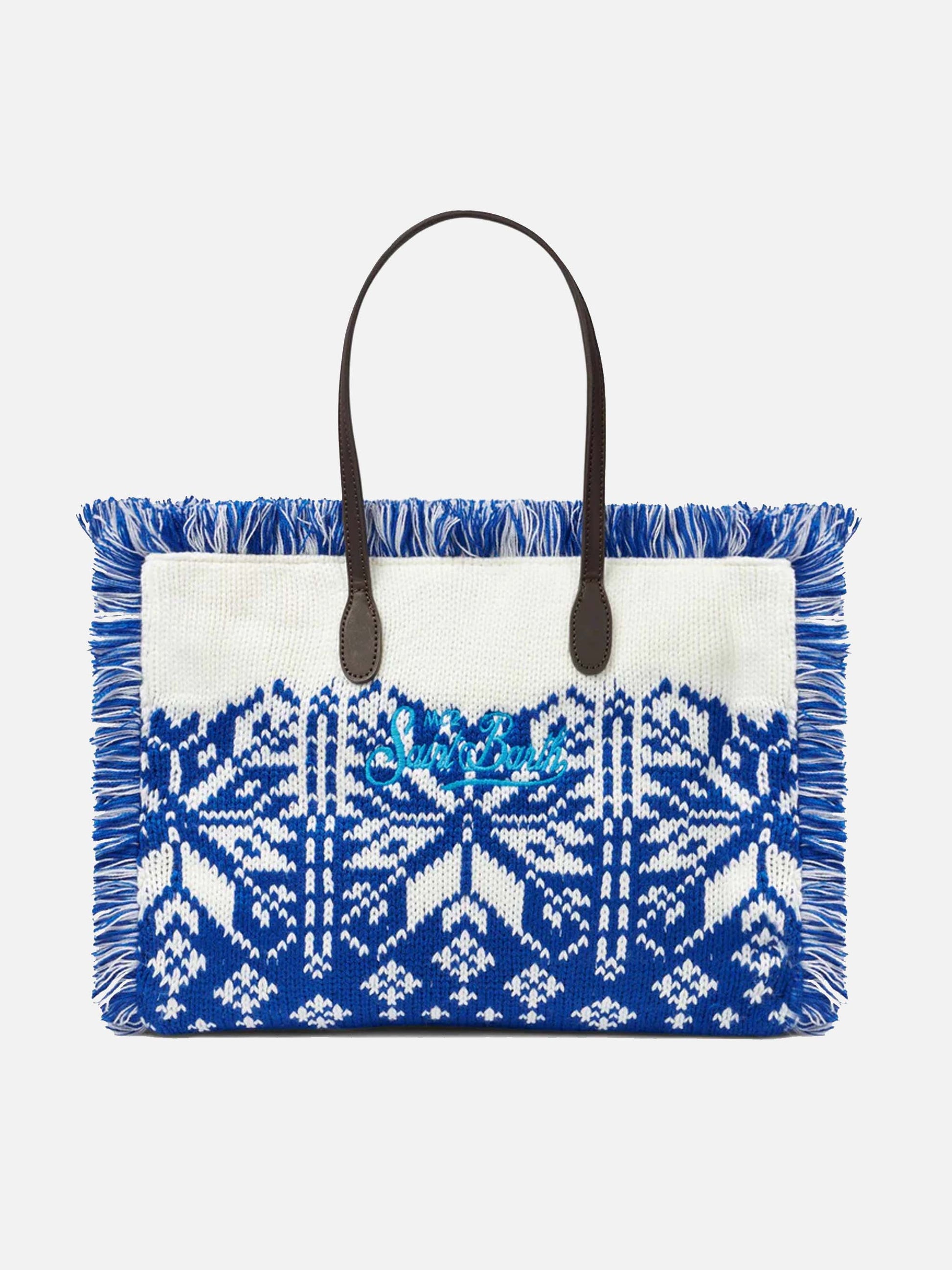 Vanity wooly shoulder bag with nordic pattern - MC2 Saint Barth