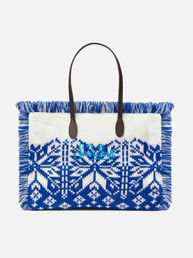 Vanity wooly shoulder bag with nordic pattern - MC2 Saint Barth