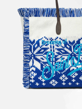 Vanity wooly shoulder bag with nordic pattern - MC2 Saint Barth