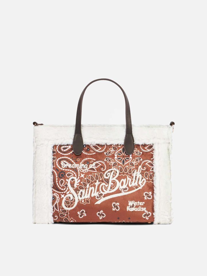 Vivian handbag with bandanna print and sherpa details - MC2 Saint Barth