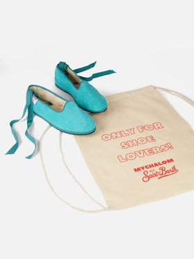 Woman aquamarine terry slipper loafers | MY CHALOM SPECIAL EDITION - MC2 Saint Barth