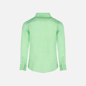 Water fluo green kid linen shirt Agnes - MC2 Saint Barth