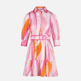 Shape wave print linen short dress Daisi - MC2 Saint Barth